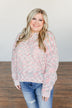 Feeling Blessed Button Knit Sweater- Ivory, Coral, & Blue