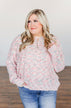 Feeling Blessed Button Knit Sweater- Ivory, Coral, & Blue