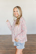 Feeling Blessed Button Knit Sweater- Ivory, Coral, & Blue