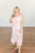 Finding Paradise Tropical Midi Dress- Ivory & Coral