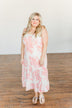 Finding Paradise Tropical Midi Dress- Ivory & Coral