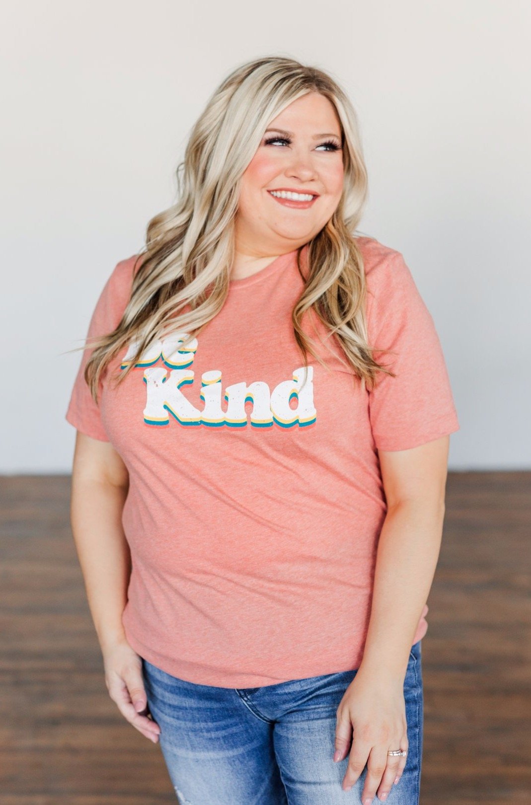 "Be Kind" Graphic Tee- Dusty Coral