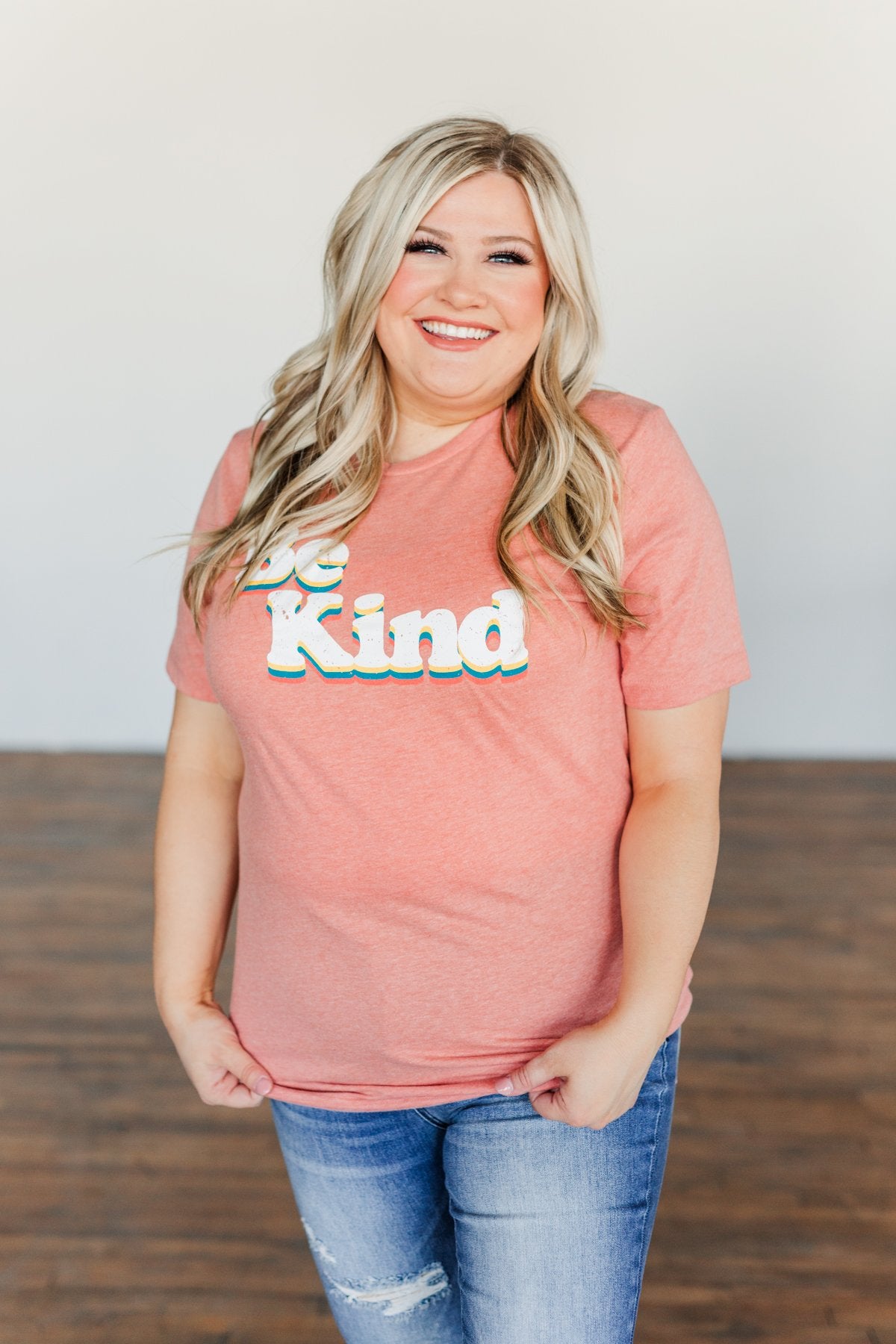 "Be Kind" Graphic Tee- Dusty Coral