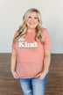 "Be Kind" Graphic Tee- Dusty Coral