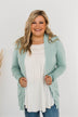 Comfortable With Myself Knit Cardigan- Mint