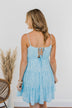 Watching Petals Fall Floral Dress- Light Blue