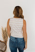 Can't Change My Stripes Ribbed Tank- Brick & Ivory