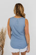 Wouldn't Trade It For Anything Tank Top- Dusty Blue
