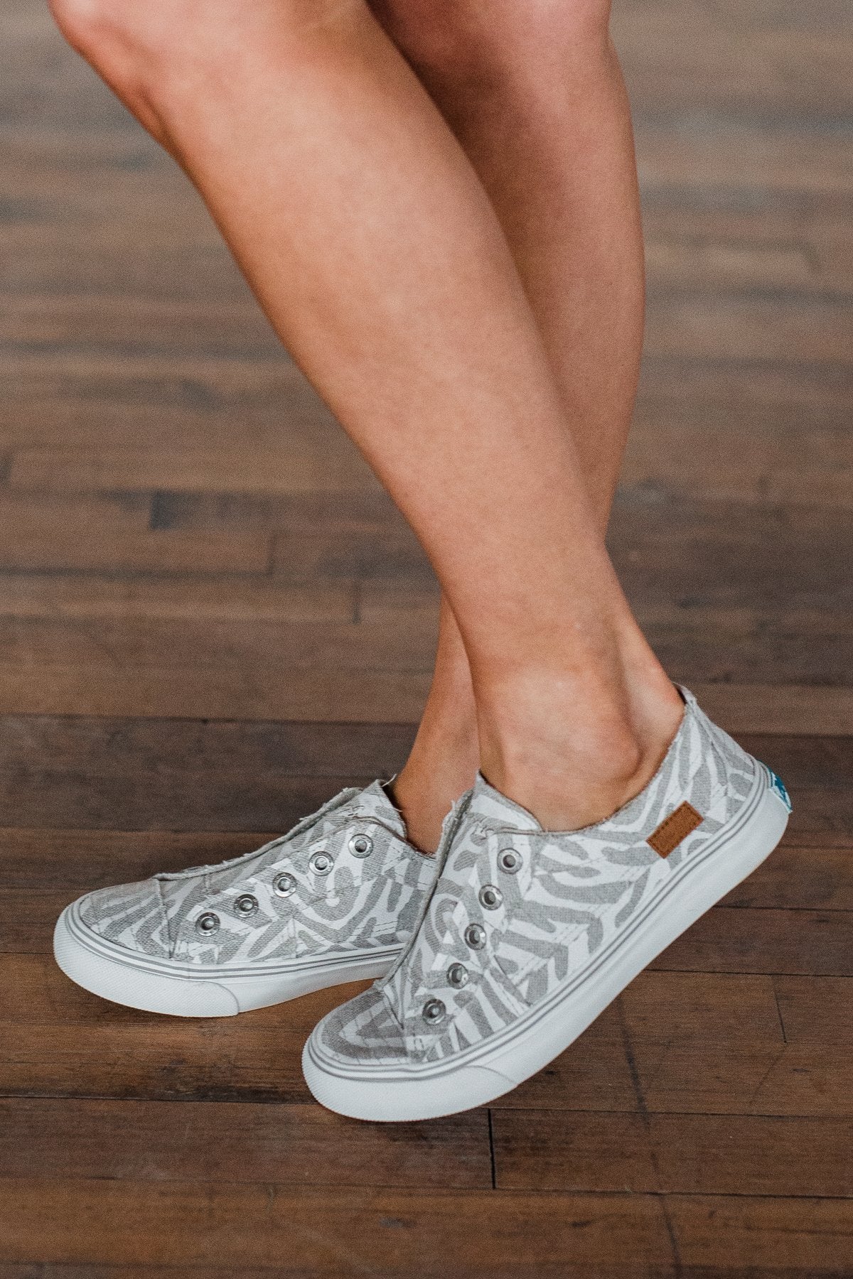 Blowfish Play Sneakers- Off White Zebra Print