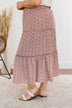 Walk Through The Prairie Floral Skirt- Rust