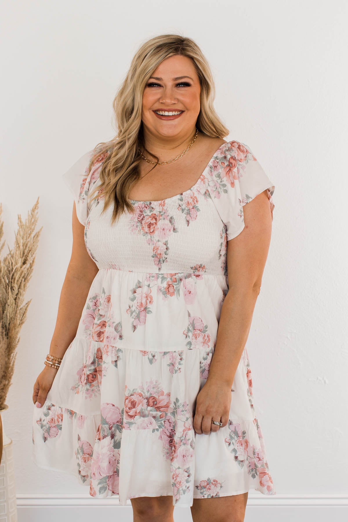 Pleasant Afternoon Mini Dress- Ivory