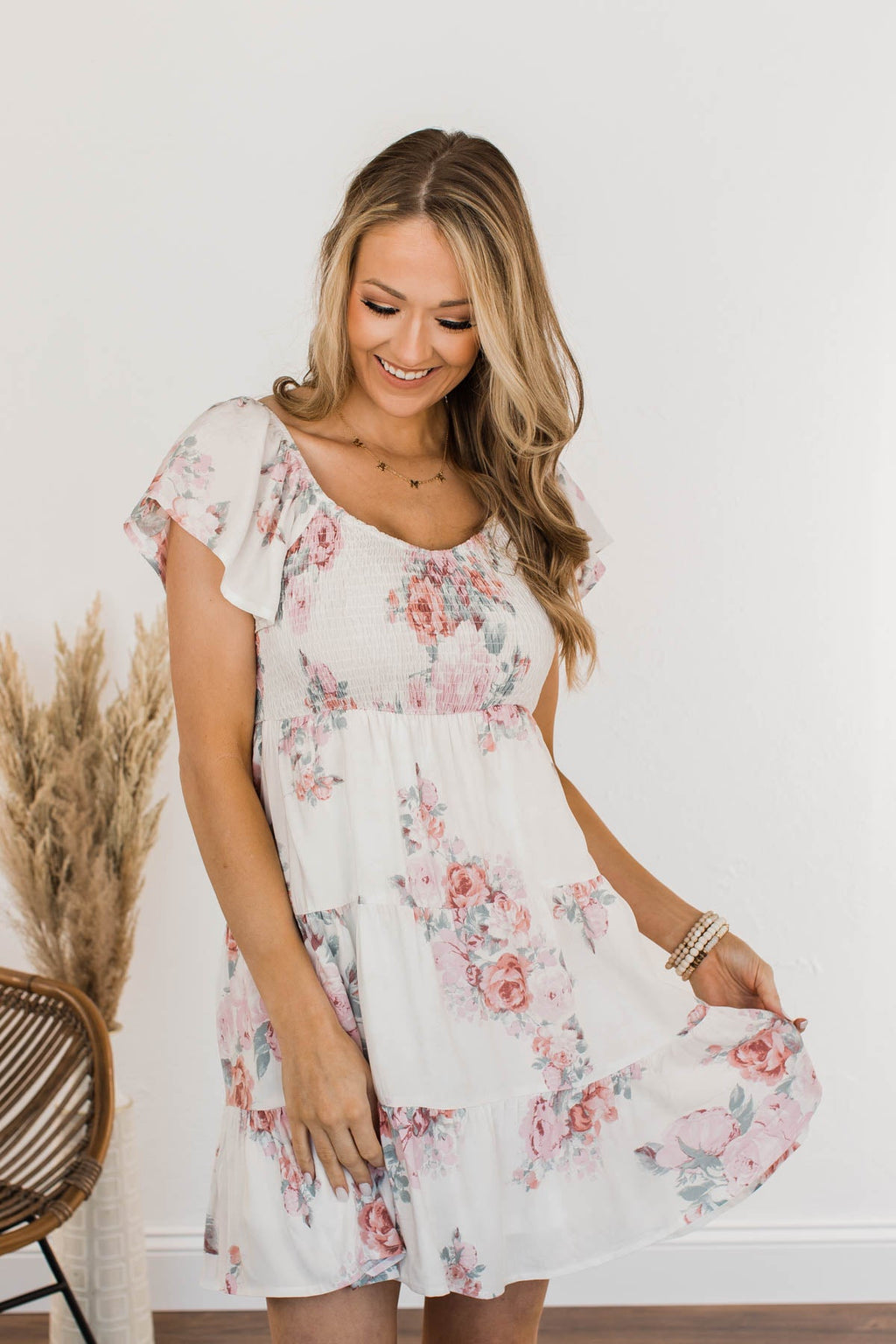 Pleasant Afternoon Mini Dress- Ivory