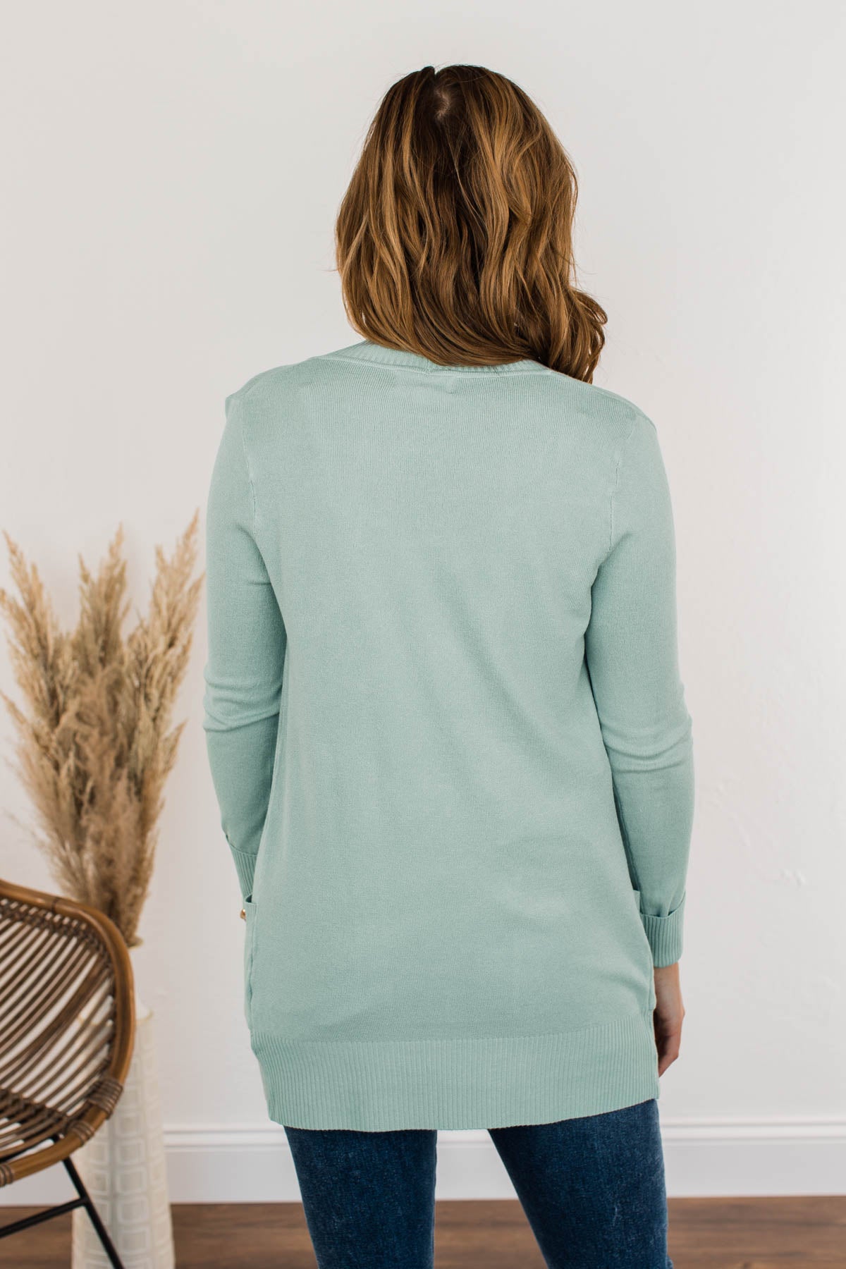 Comfortable With Myself Knit Cardigan- Mint