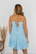 Watching Petals Fall Floral Dress- Light Blue