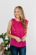Someone You Adore Flutter Sleeve Blouse- Fuchsia