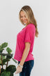 Start My Day Short Sleeve Top- Hot Pink
