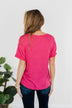 Start My Day Short Sleeve Top- Hot Pink