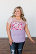 Floral Fragrances Color Block Top- Pink & Purple