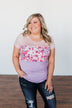 Floral Fragrances Color Block Top- Pink & Purple