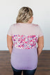 Floral Fragrances Color Block Top- Pink & Purple
