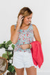 Cricket Chirps Floral Tank- Sky Blue