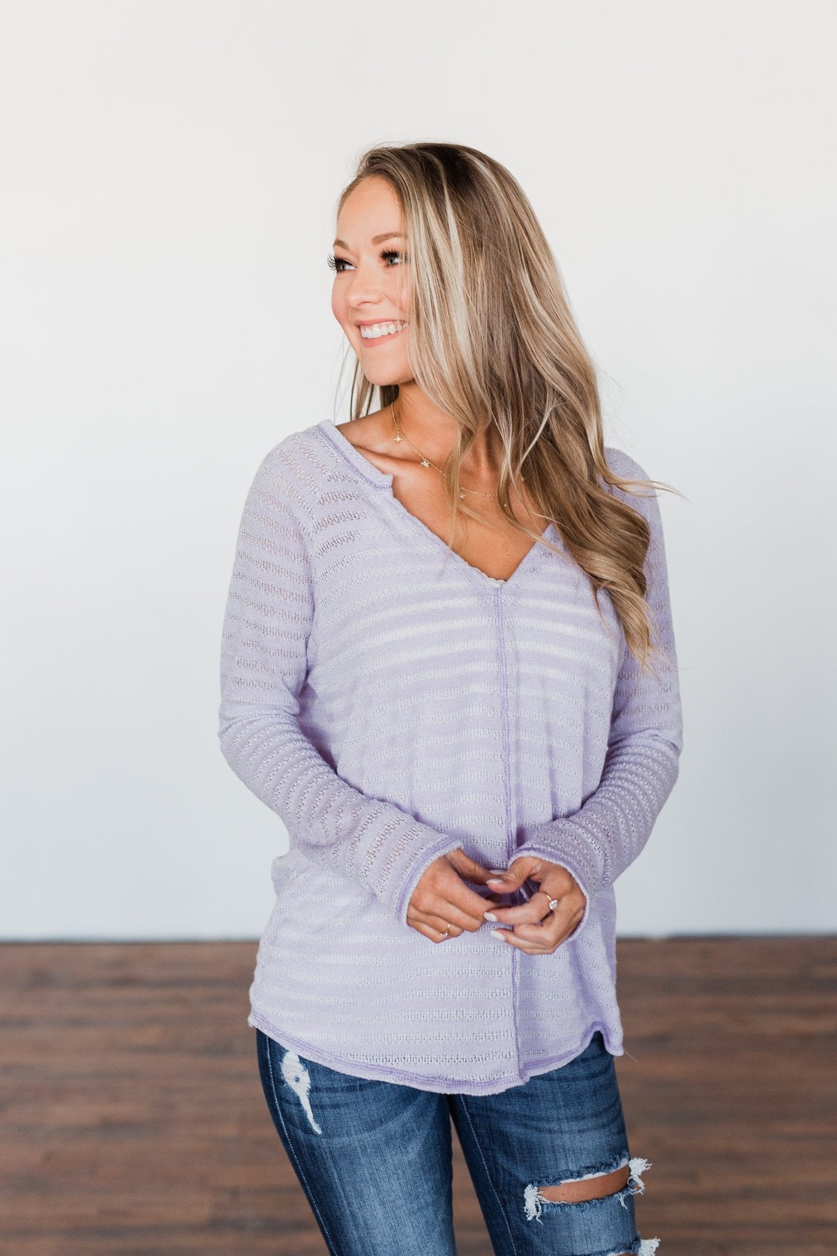 Find Me By The Flowers Knit Sweater- Lilac