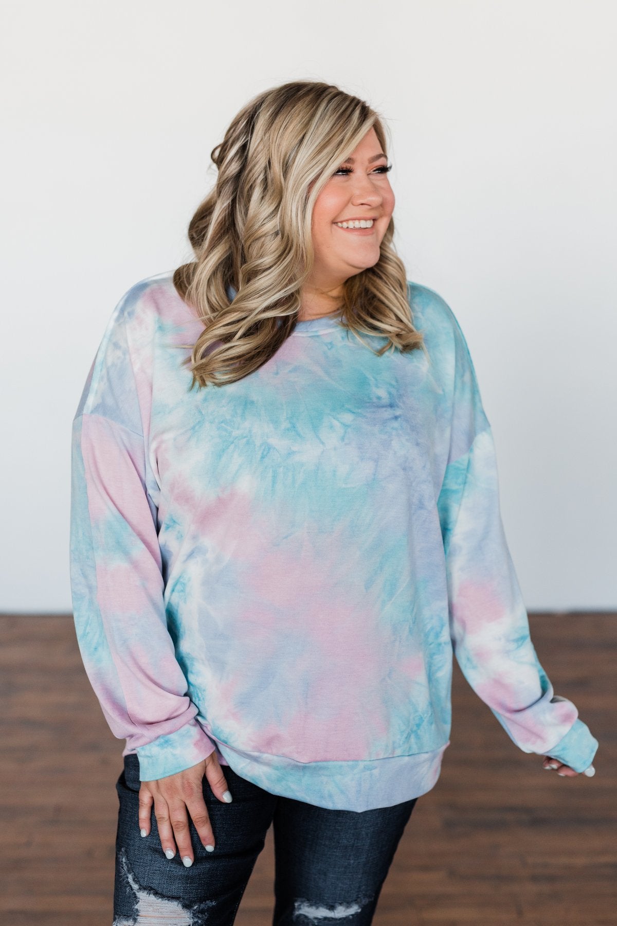 Tie Dye Pullover Top- Pink, Blue, Purple