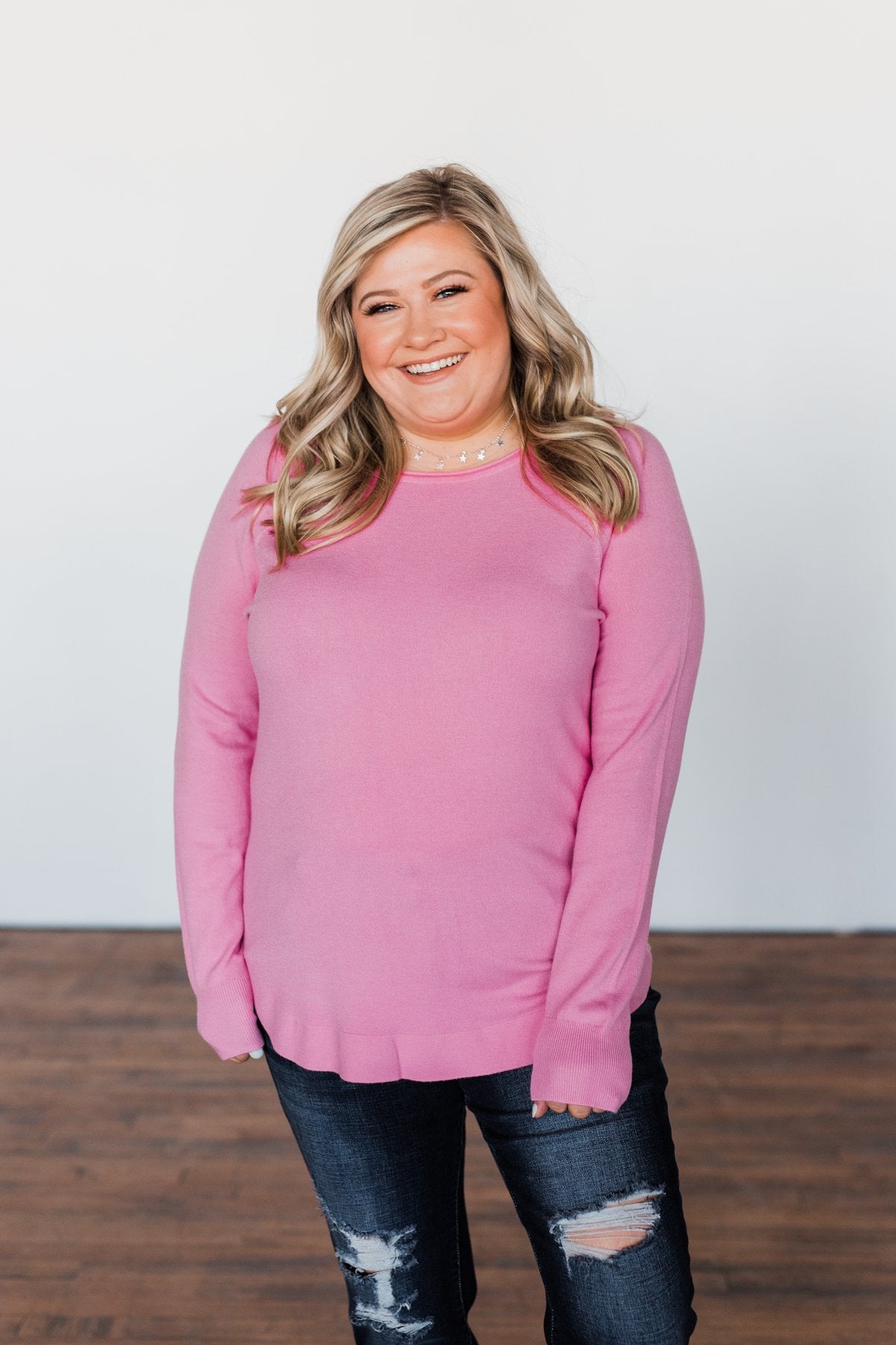 Butter Me Up Sweater- Bubblegum Pink