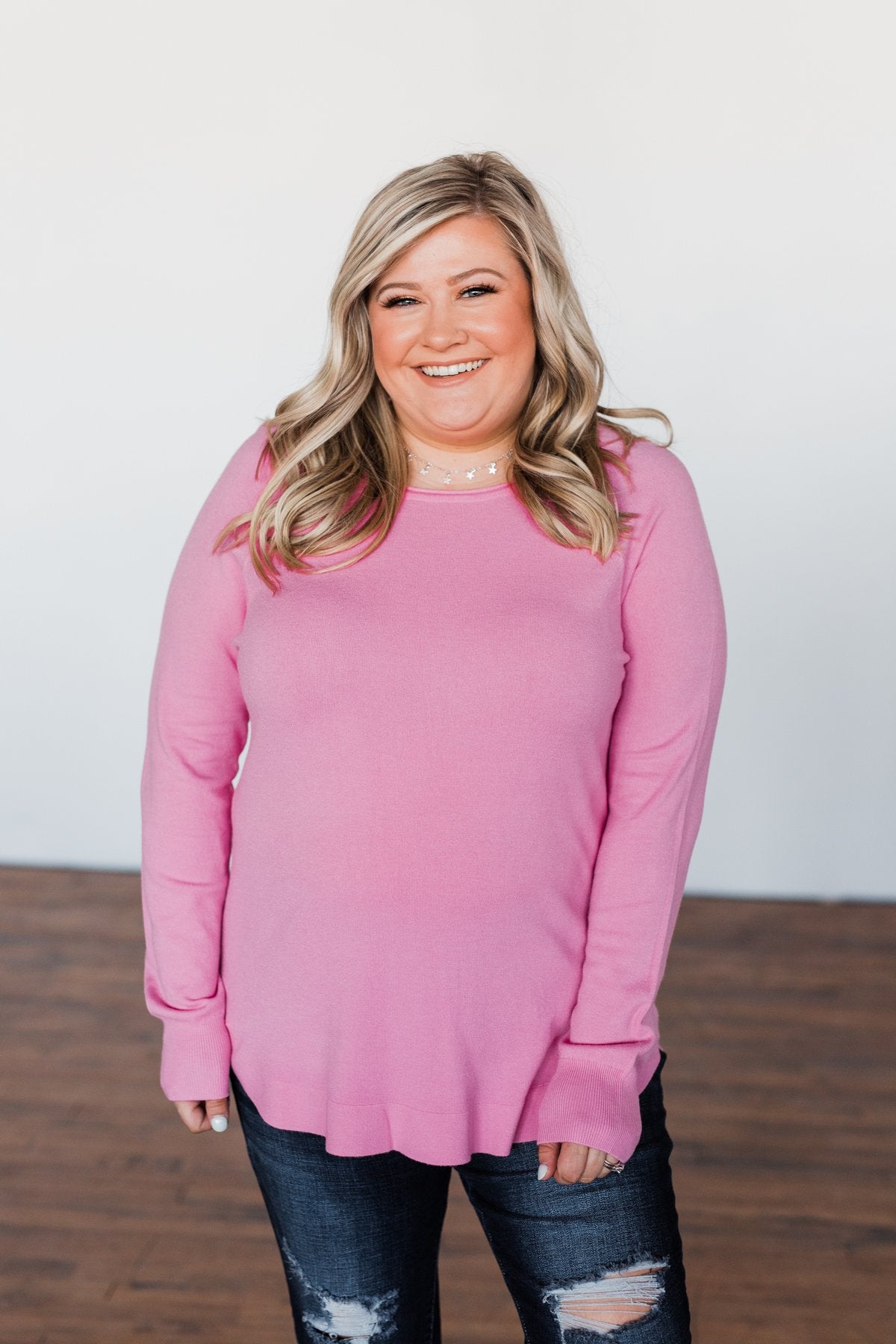 Butter Me Up Sweater- Bubblegum Pink