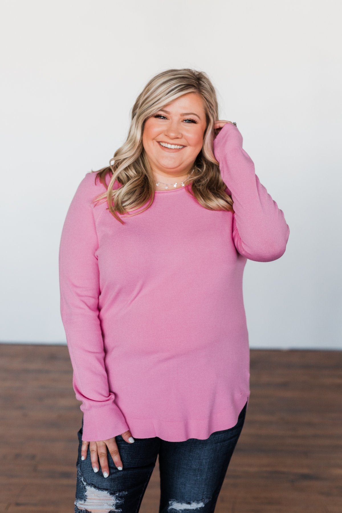 Butter Me Up Sweater- Bubblegum Pink