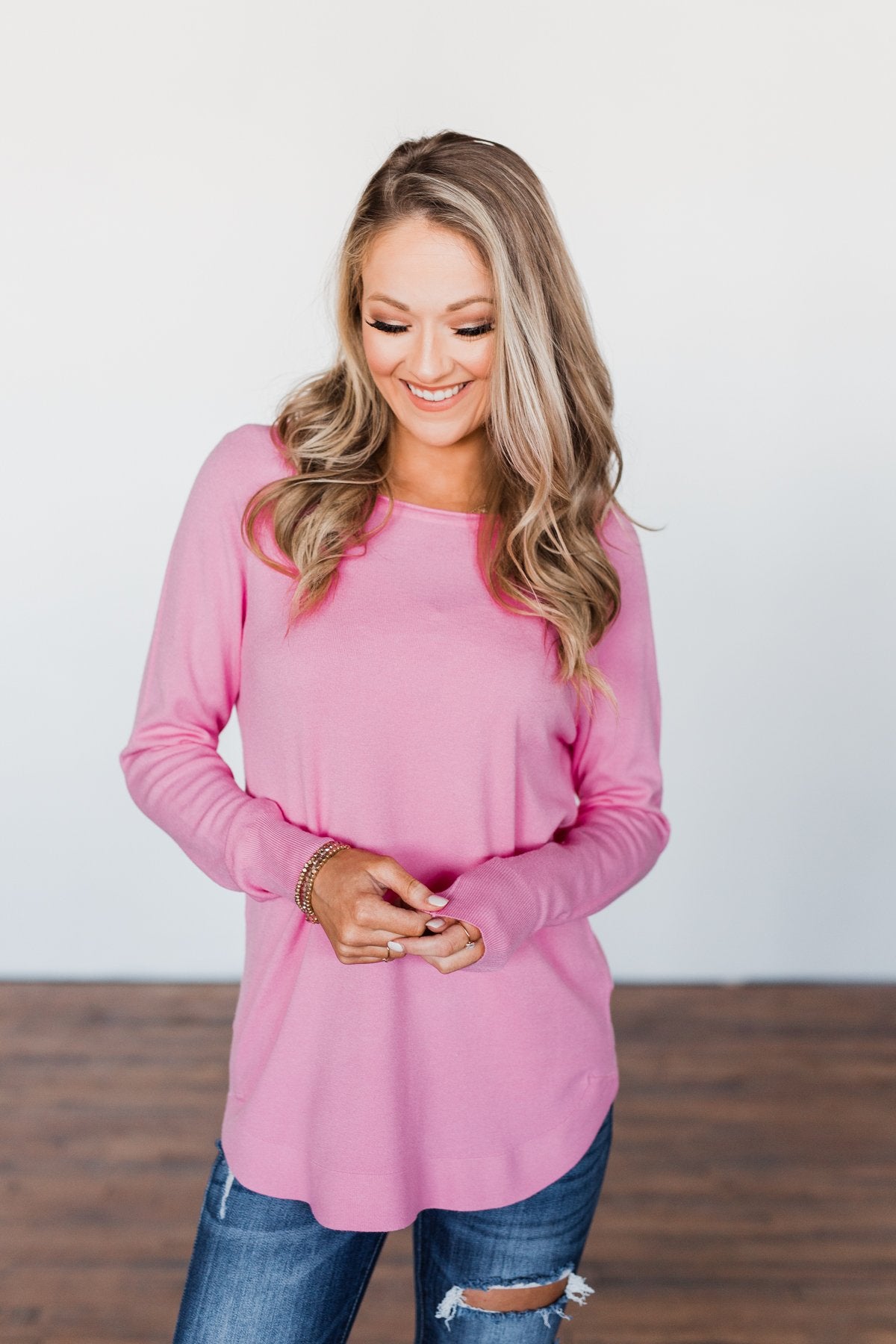 Butter Me Up Sweater- Bubblegum Pink