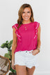 Someone You Adore Flutter Sleeve Blouse- Fuchsia