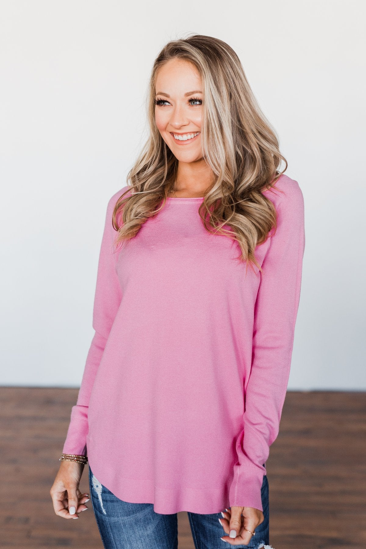 Butter Me Up Sweater- Bubblegum Pink