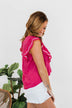 Someone You Adore Flutter Sleeve Blouse- Fuchsia