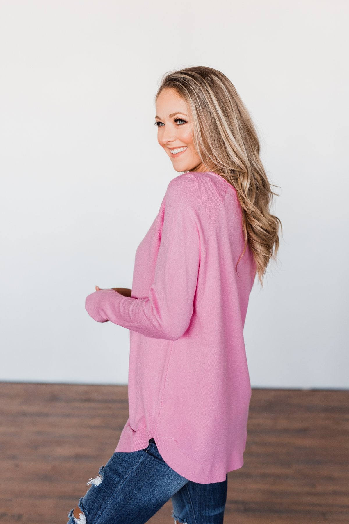 Butter Me Up Sweater- Bubblegum Pink