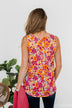 Afternoon Delight Floral Tank- Fuchsia
