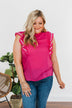 Someone You Adore Flutter Sleeve Blouse- Fuchsia