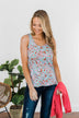 Cricket Chirps Floral Tank- Sky Blue