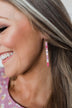 Colorful Bar Gold Earrings- Pink Tones