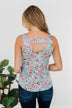 Cricket Chirps Floral Tank- Sky Blue