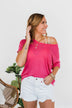 Start My Day Short Sleeve Top- Hot Pink