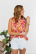Afternoon Delight Floral Tank- Fuchsia