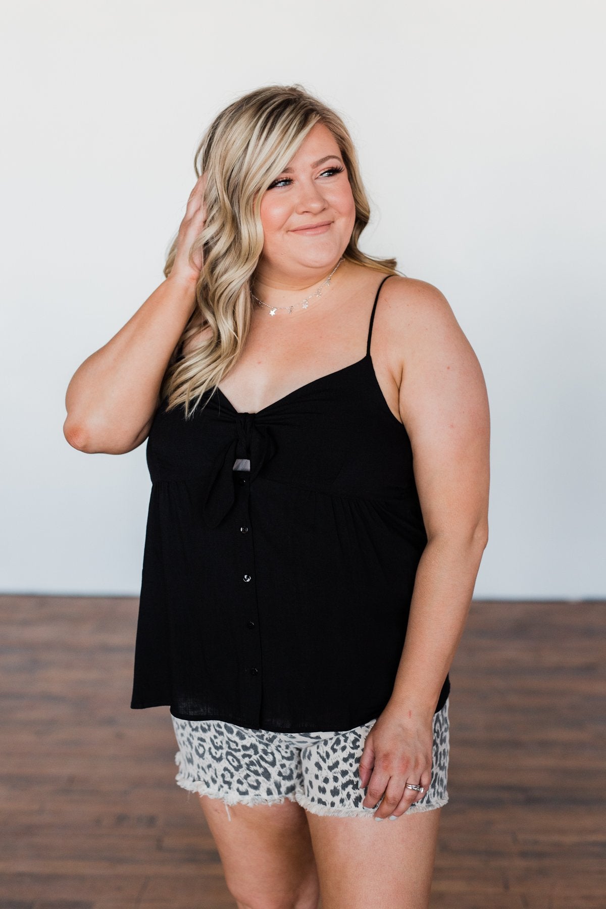 Better Than I Was Bow Tie Tank Top- Black