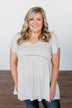 Be Set Free Lace Babydoll Top- Sand