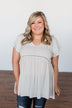 Be Set Free Lace Babydoll Top- Sand