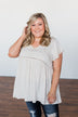 Be Set Free Lace Babydoll Top- Sand