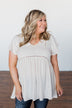 Be Set Free Lace Babydoll Top- Sand
