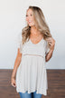 Be Set Free Lace Babydoll Top- Sand