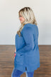 Time To Be Alive Drape Cardigan- Denim