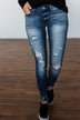 KanCan Raw Hem Skinny Jeans- Wendy Wash